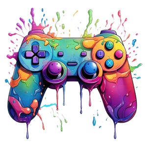 Bügelbild Game Controller bunt