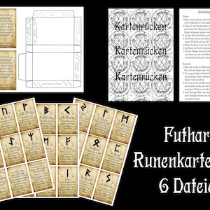 Digitale Dateien für ein Futhark Runenkarten-Set, Download, Bastelset