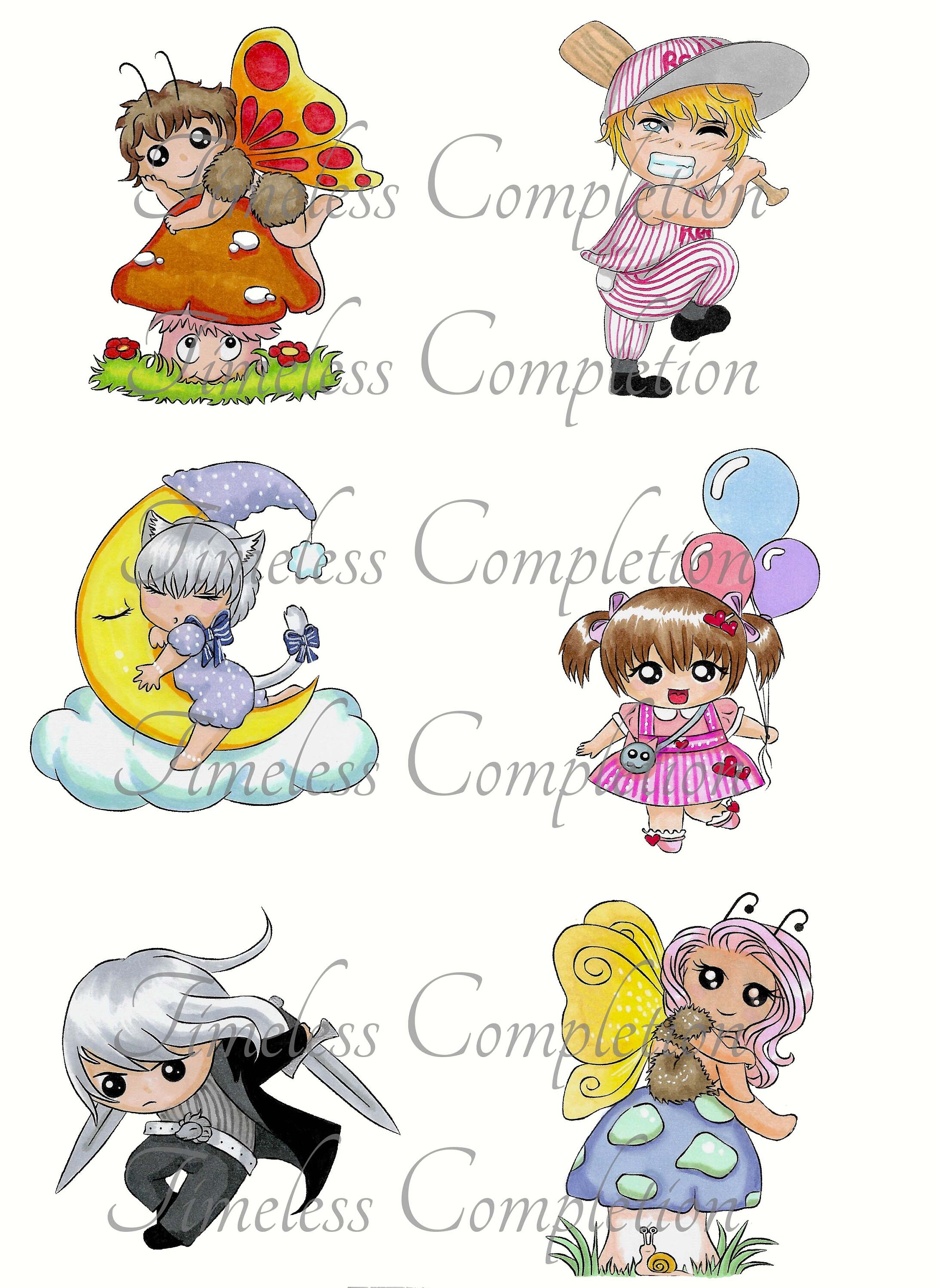 Cute Chibi Figures Cliparts Planner Stickers Etsy Ireland