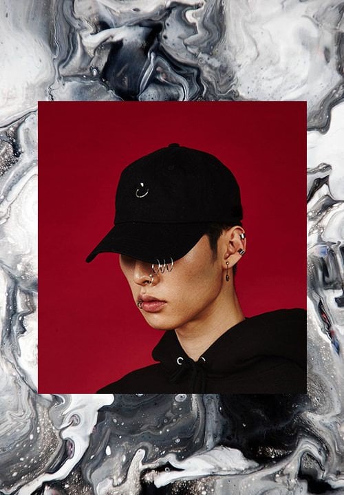 K POP Black Ring Adjustable Baseball 