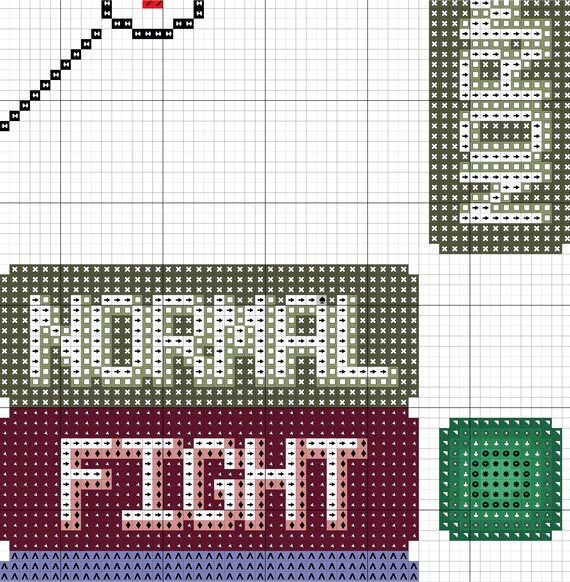 Pokemon type chart cross stitch PDF pattern download