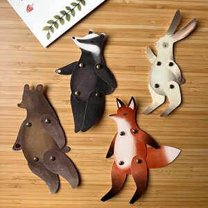 Woodland Animal Paper Dolls Kit - Set of 4