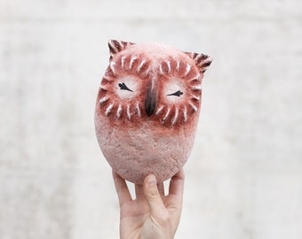 Owl - Animal head wall hanging boho decor kids gift
