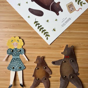 Goldilocks and the Three Bears Paper Dolls Kit - Set of 4