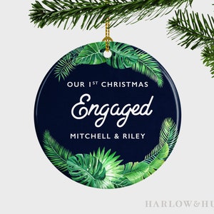 Our First Christmas Engaged Ornament, Engagement Announcement Christmas Ornament, First Christmas Engaged, Engagement Gift,Gift For Fiance,