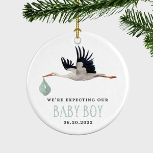 We&#39;re Expecting Ornament, We&#39;re Pregnant Ornament, We&#39;re Expecting Announcement, We&#39;re Pregnant Announcement, Grandparent Gift, Baby Boy