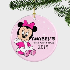 Minnie Mouse First Christmas Ornament, Personalized Minnie Mouse Ornament, Babys First Christmas Disney Ornament, Minnie ornament, Minnie