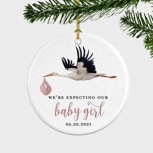 We&#39;re Expecting Ornament, We&#39;re Pregnant Ornament, We&#39;re Expecting Announcement, We&#39;re Pregnant Announcement, Grandparent Gift, Baby Girl