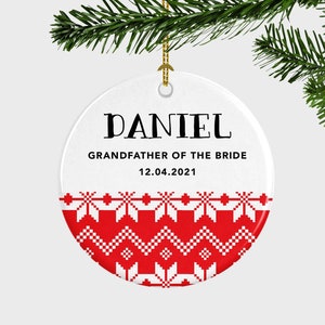 Grandfather Of The Bride Christmas Ornament, Grandfather Of The Bride Gift, Wedding Gift To Grandad, Wedding Favour For Grandpa, Grandfather