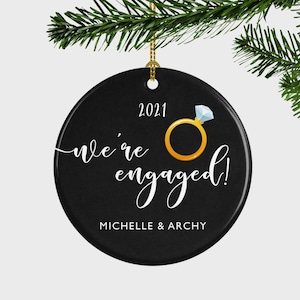 Engagement Christmas Ornament, Engagement Gift For Couple, Engaged Ornament Personalized, Engagement Ornament,  We're Engaged Ornament Gift