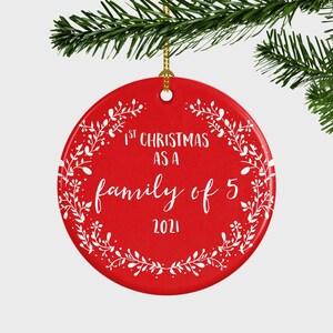 Personalisierte Familie von 5 Ornament, erstes Weihnachten als eine Familie von fünf Ornament, Familie von 5 Ornament, Familie von fünf Ornament, Geschenk für Familie,