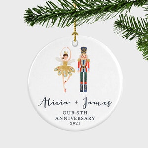 Nutcracker Anniversary Christmas Personalized Ornament, Anniversary Christmas Nutcracker Bauble, Christmas Gift Couple,Husband or Wife,