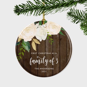 First Christmas As A Family of Three Ornament, Family of 3 Christmas Ornament, Ornament For New Parents, Christmas Gift For Family,