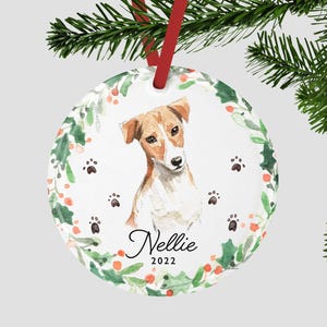 Personalisierter Hund Ornament Jack Russell Verzierung, Jack Russel Hundeverzierung, Geschenke für Hundebesitzer, Familienhund