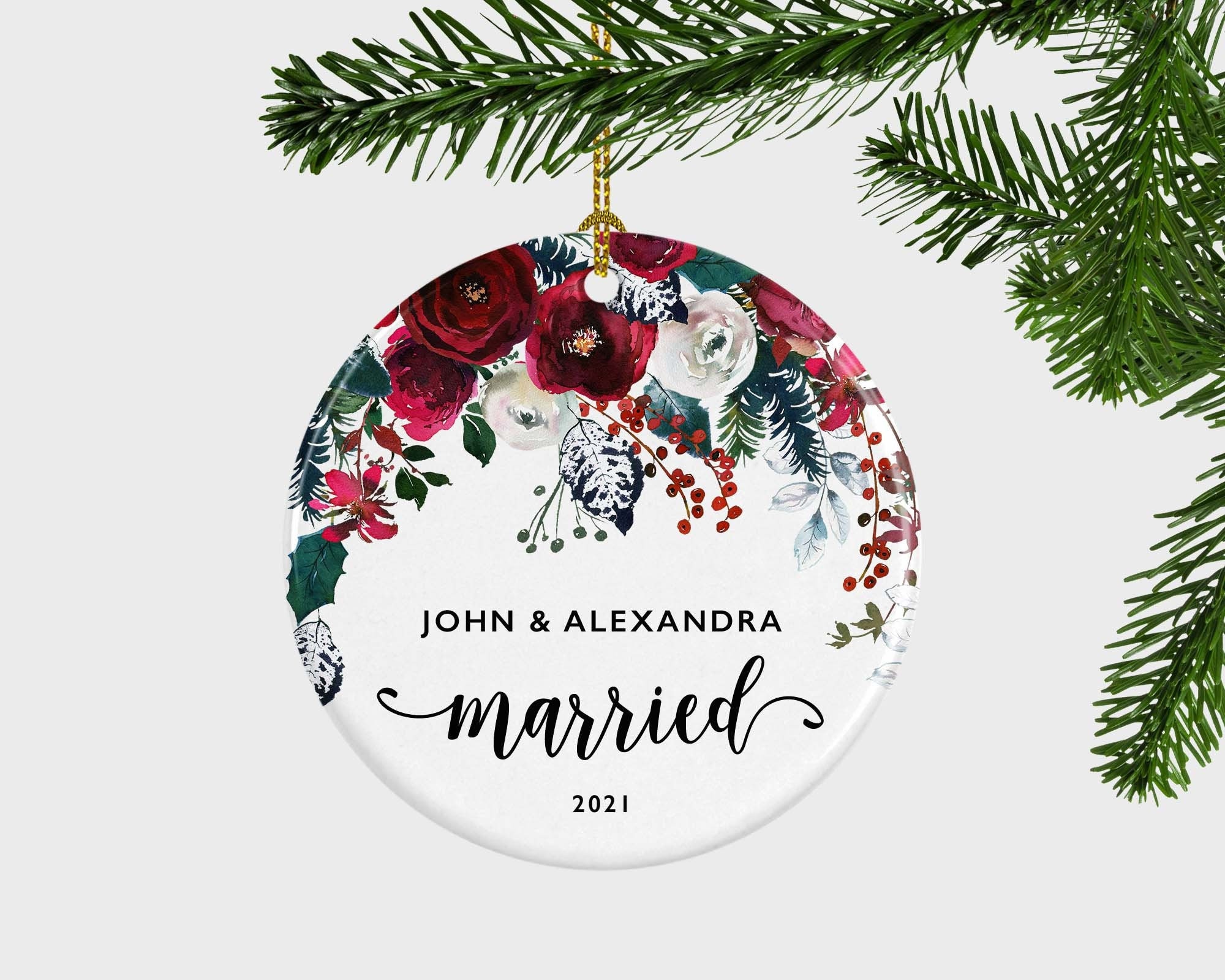 Wedding Gift Christmas Ornaments, Personalized Wedding Favors Designed
