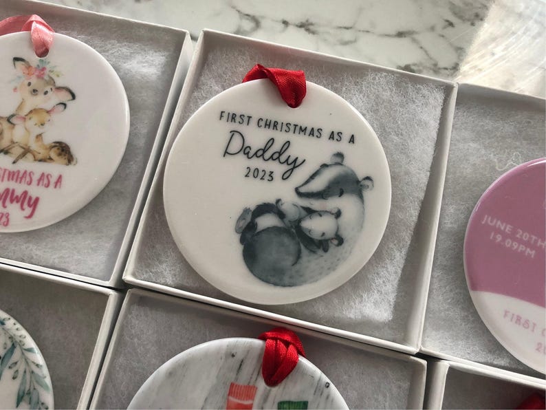Daddy's First Christmas Ornament, First Christmas As A Daddy Christmas Ornament, First Christmas Ornament For Dad, Christmas Gift For Dad image 3