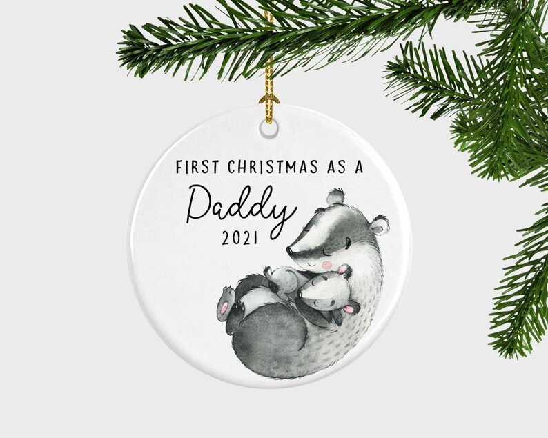 Daddy's First Christmas Ornament, First Christmas As A Daddy Christmas Ornament, First Christmas Ornament For Dad, Christmas Gift For Dad image 1
