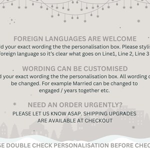 text that welcomes visitors to a foreign language, provides instructions on customising the personalisation box, and advises to order items immediately. It also mentions that shipping upgrades are available at checkout. The text is clear and concise, and it does not contain any redundancy or vague wording.