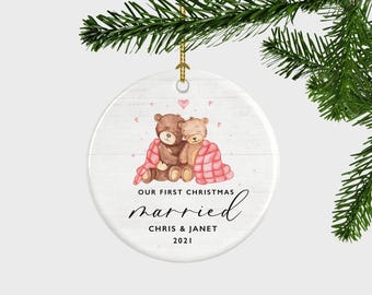 Personalised First Christmas Married Ornament, First Christmas Mr & Mrs Ornament, Married Christmas Keepsake, 1st Christmas Bauble, Gift