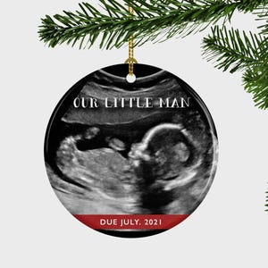 Baby Scan Photo Ornament, Baby Scan Christmas Keepsake, Ultrasound Photo, Personalised Baby Shower Gift, Pregnancy Announcement,Grandparents