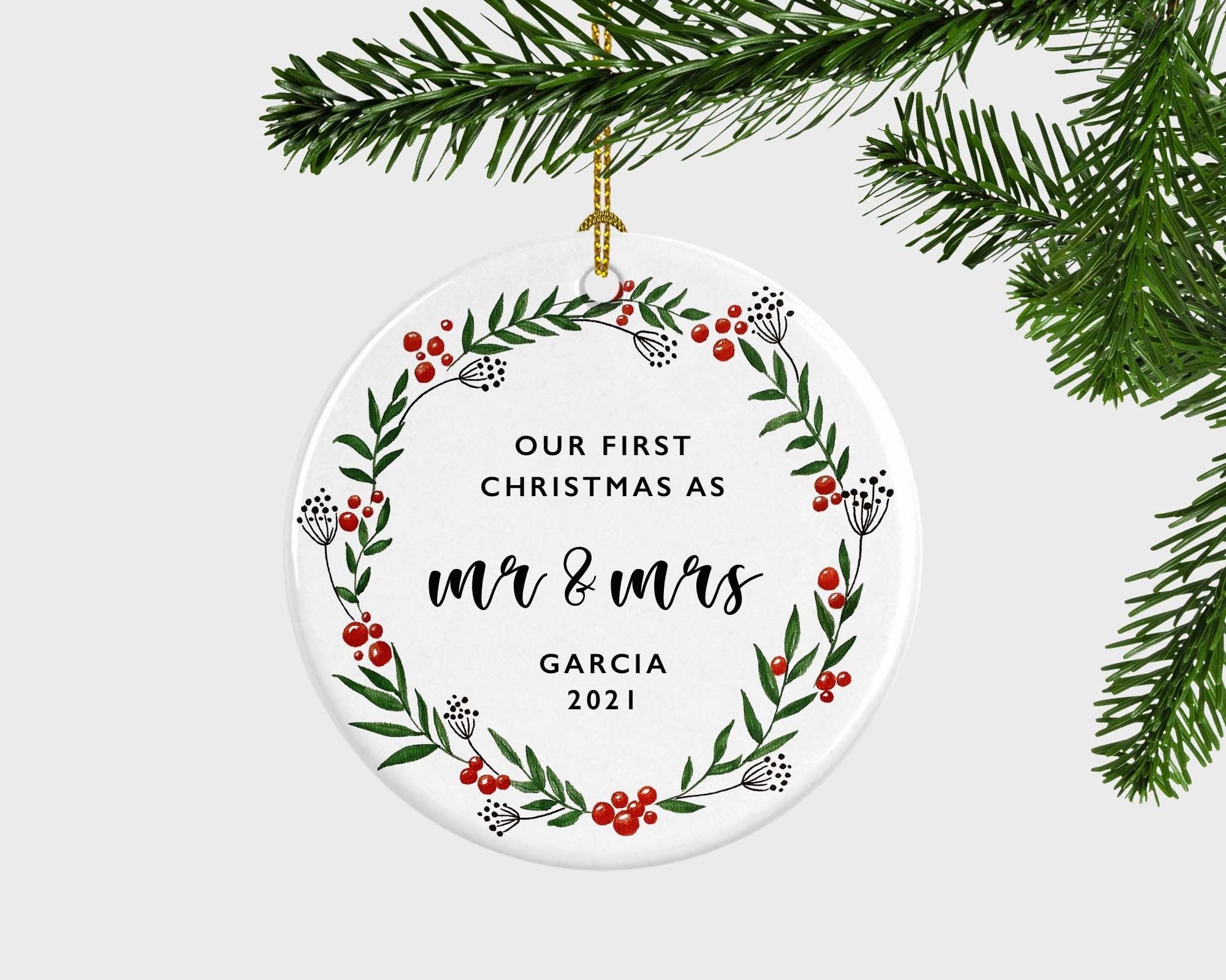 Wedding Gifts For Couple, First Christmas Wedding Ornament
