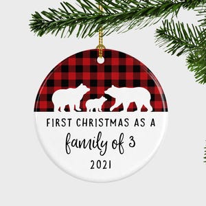 First Christmas As A Family of Three Ornament, Family of 3 Christmas Ornament, Ornament For New Parents, Gift For Family, 3 Bears Ornament