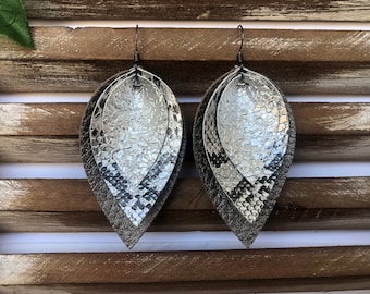 Snake Skin Jasper Earrings Snake Skin Jasper Dangle Earrings Natural Snake Skin Teardrop Earrings Gemstone Earrings Statement Earrings