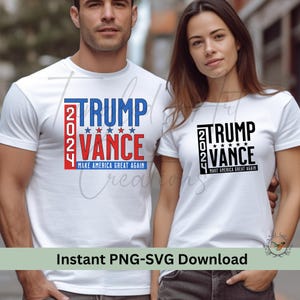 2 files, Trump Vance 2024, PNG SVG.  Instant download President and vice president, Maga, Republican Party
