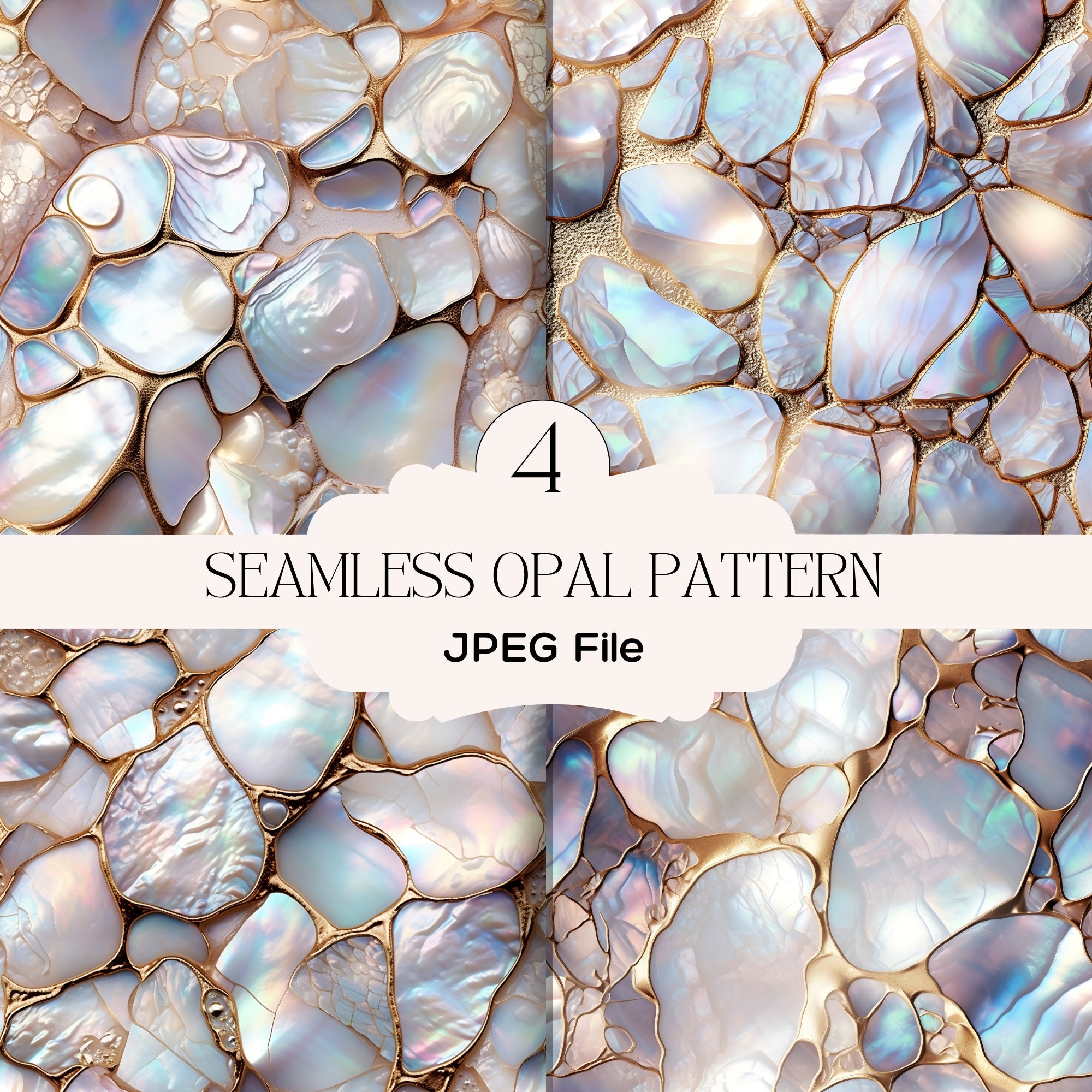 Elegant Mother of Pearl Opal Seamless Pattern Digital Art for - Etsy UK