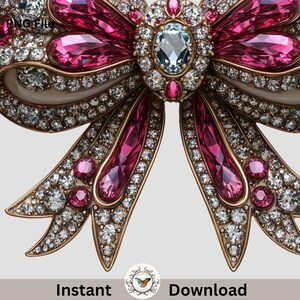 5 elegant Sparkly Rhinestone Bow Png, Sublimation Design, Faux Embroidery Png, Crystal Silver Bow Png, T-Shirt Design, Digital Download Png, DTF