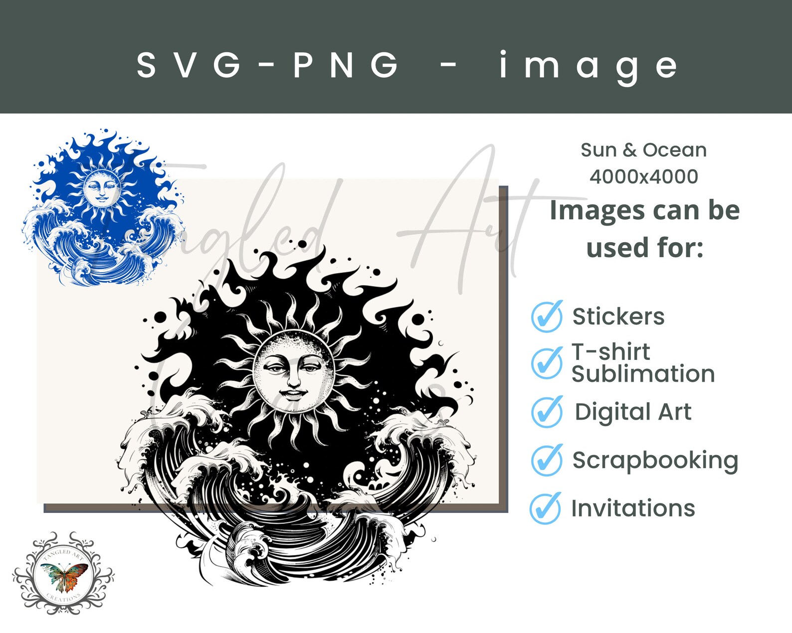 Distressed Sun Vector Distressed Sun and Waves PNG - SVG, Sublimation, Ocean Png, Beach ...