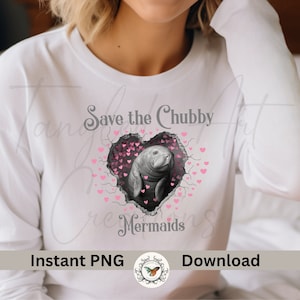 Save the mermaids  Florida Manatee, Png-file beautiful for any occasion sublimation, printing.