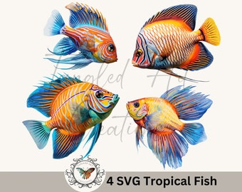 Colorful Tropical fish, SVG file 300, clipart Fish, fish lovers, sublimation ocean fish
