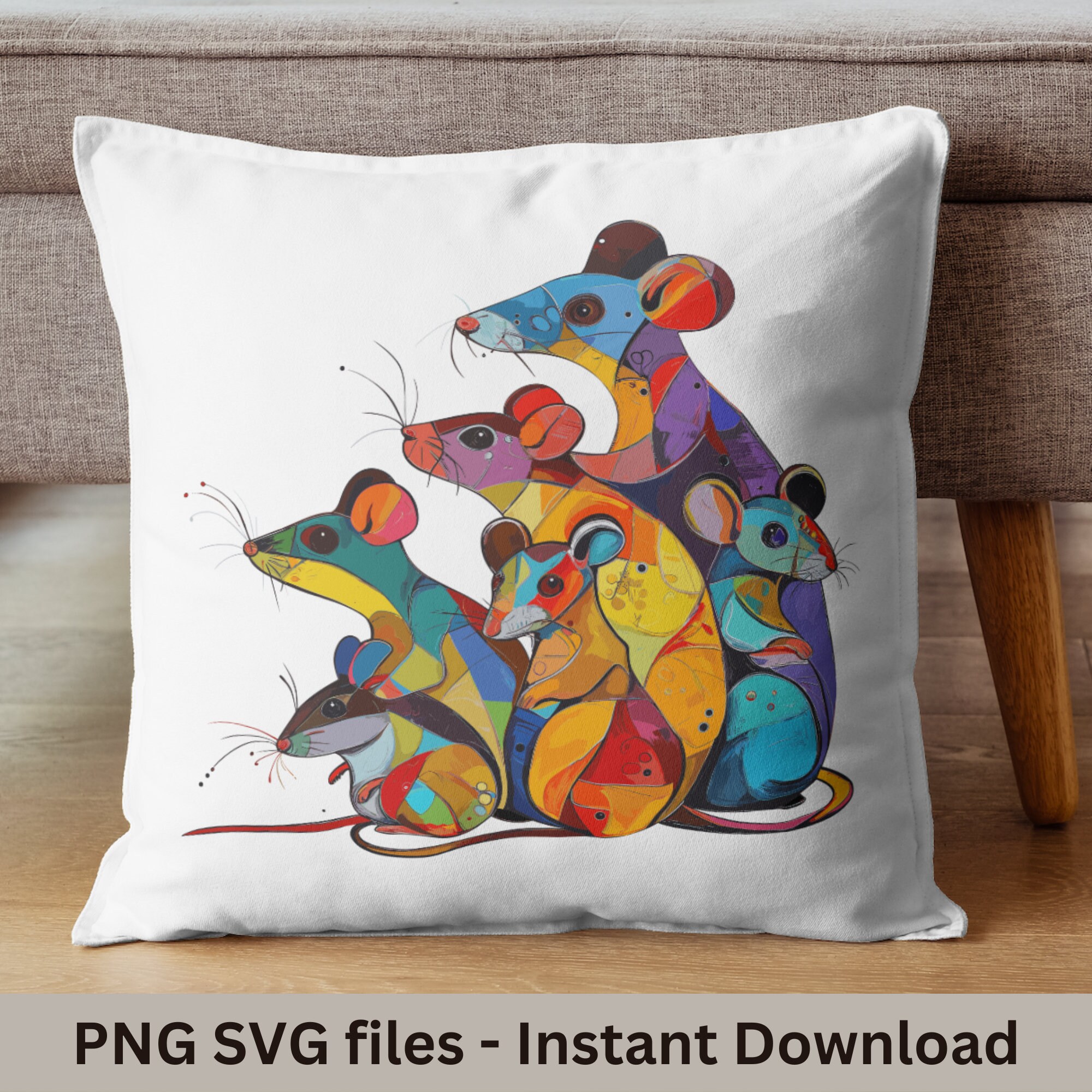 Colorful Family of Rats , Svg- Png File 300 DPI, SVG for Great Printing ...