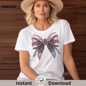 5 elegant Sparkly Rhinestone Bow Png, Sublimation Design, Faux Embroidery Png, Crystal Silver Bow Png, T-Shirt Design, Digital Download Png, DTF