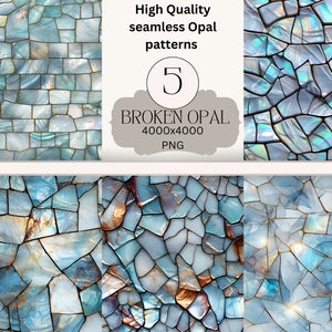 May include: A seamless pattern of broken opal tiles in shades of blue, green, and gold. The pattern is 4000x4000 pixels and is available as a PNG file.