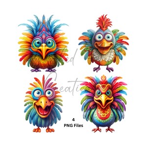 Funny chicken caricature, colorful,  high resolution PNG file 4000x4000, 300 DPI, great for sublimation, stickers, clipart