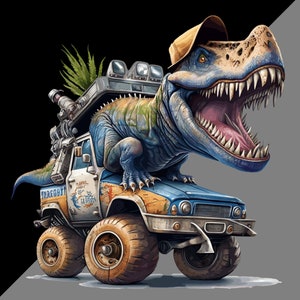 Monster truck dinosaur, PNG file 300 DPI, and SVG File for large printing on sublimation for kids and adults