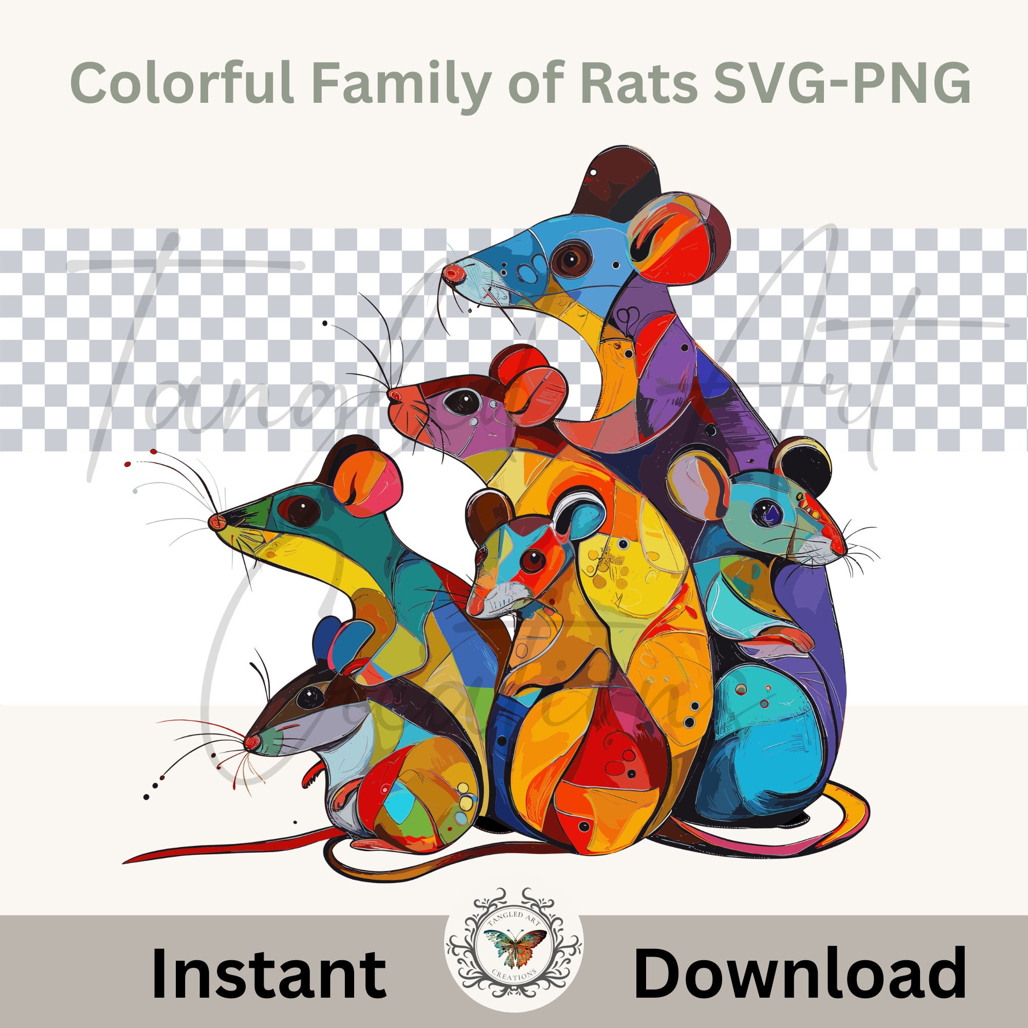 Colorful Family of Rats , Svg- Png File 300 DPI, SVG for Great Printing ...