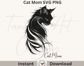 Cat mom - Svg- Png file 300 DPI, SVG cat lover, for great printing, sublimation designs mom gift