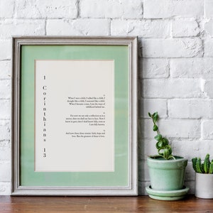 Bijbel citaat / 1 Korintiërs 13 / afdrukbare citaat / quote poster / downloadbare offerte / Bijbel Quote / citaat boek / Bijbel