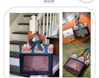 Olivia Carryall Tote PDF Sewing Pattern - Digital Download - Measure and Cut Pattern