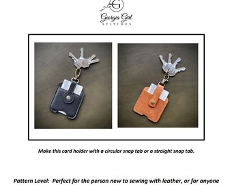 Mandy Cardholder - Leather Sewing PATTERN (pdf)-*ADVENTUROUS BEGINNER Level* - Includes Pattern Pieces
