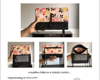 Phoebe Foldover Bag PATTERN (pdf) - *ADVANCED BEGINNER Level*  - Measure and Cut Pattern (No Pattern Pieces Required) - Instant Download