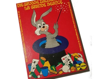 Zauberkasten für Kinder mit 60 Zaubertricks Vintage ca. 70er Jahre