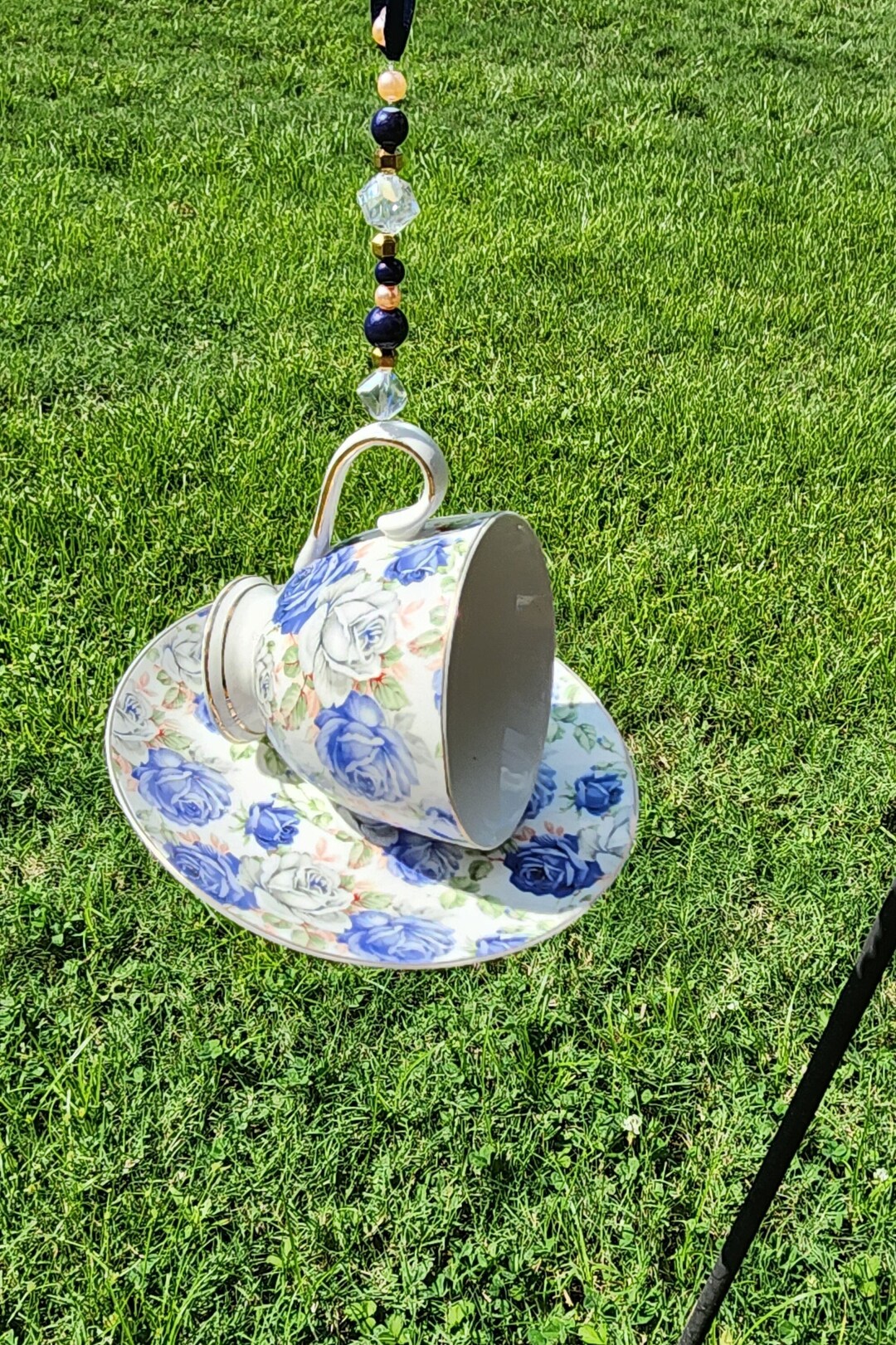 Bird Feeder Tea Cup and Saucer Bird Feeder China Birdfeeder Etsy