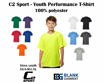 Youth Performance T-Shirt C2 Sport 5200 Youth T-Shirt, Blank Youth T-shirt, Plain Youth tshirt, Plain T-shirt, Youth Jersey