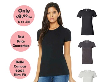 Women's Slim Fit Tee BELLA CANVAS  6004, Blank  T-shirt, Blank shirts, Plain T-shirt, Plain Tees, Blank T-shirts Slim Fit Wholesale Bulk