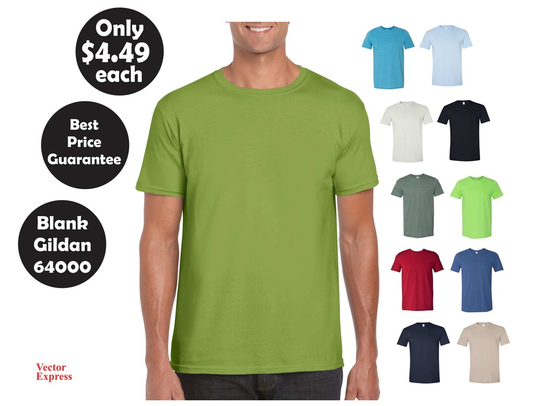 64000 Softstyle T-shirt Blank T-shirt Blank Shirts Plain - Etsy