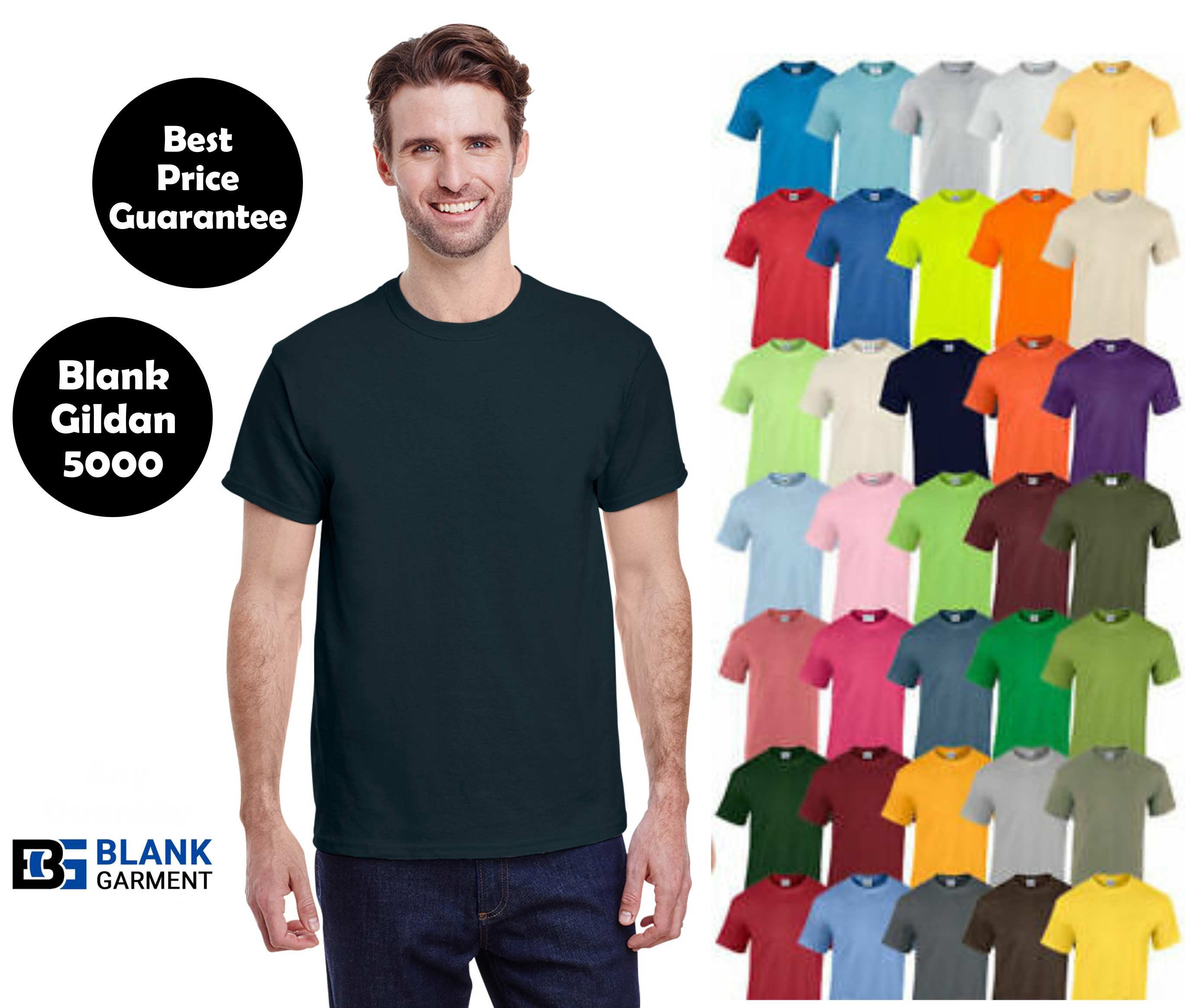 (5 Pack) GILDAN Short Sleeve Mix Colors Plain T Shirts S M L XL 2XL 3XL 4XL  5XL